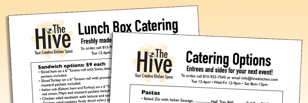 Hive Kitchen Catering menus